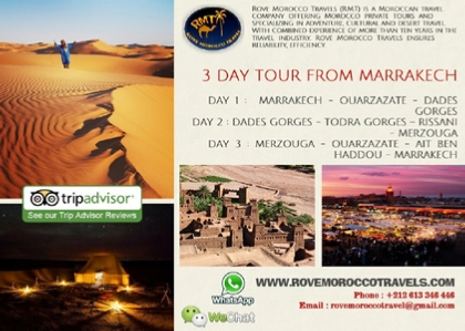 Morocco private tours flyer,leaflet Marrakech Morocco private tours flyer,leaflet Marrakech